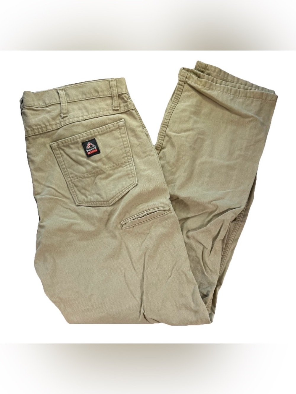 Bulwark FR Flame Resistant Carpenter Pants Men's 38x34 Beige Workwear Utility